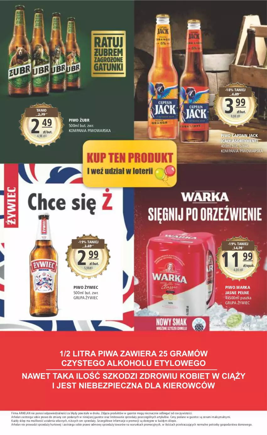 Gazetka promocyjna Arhelan - Gazetka - ważna 07.10 do 16.10.2022 - strona 20 - produkty: Captain Jack, Piwo, Warka