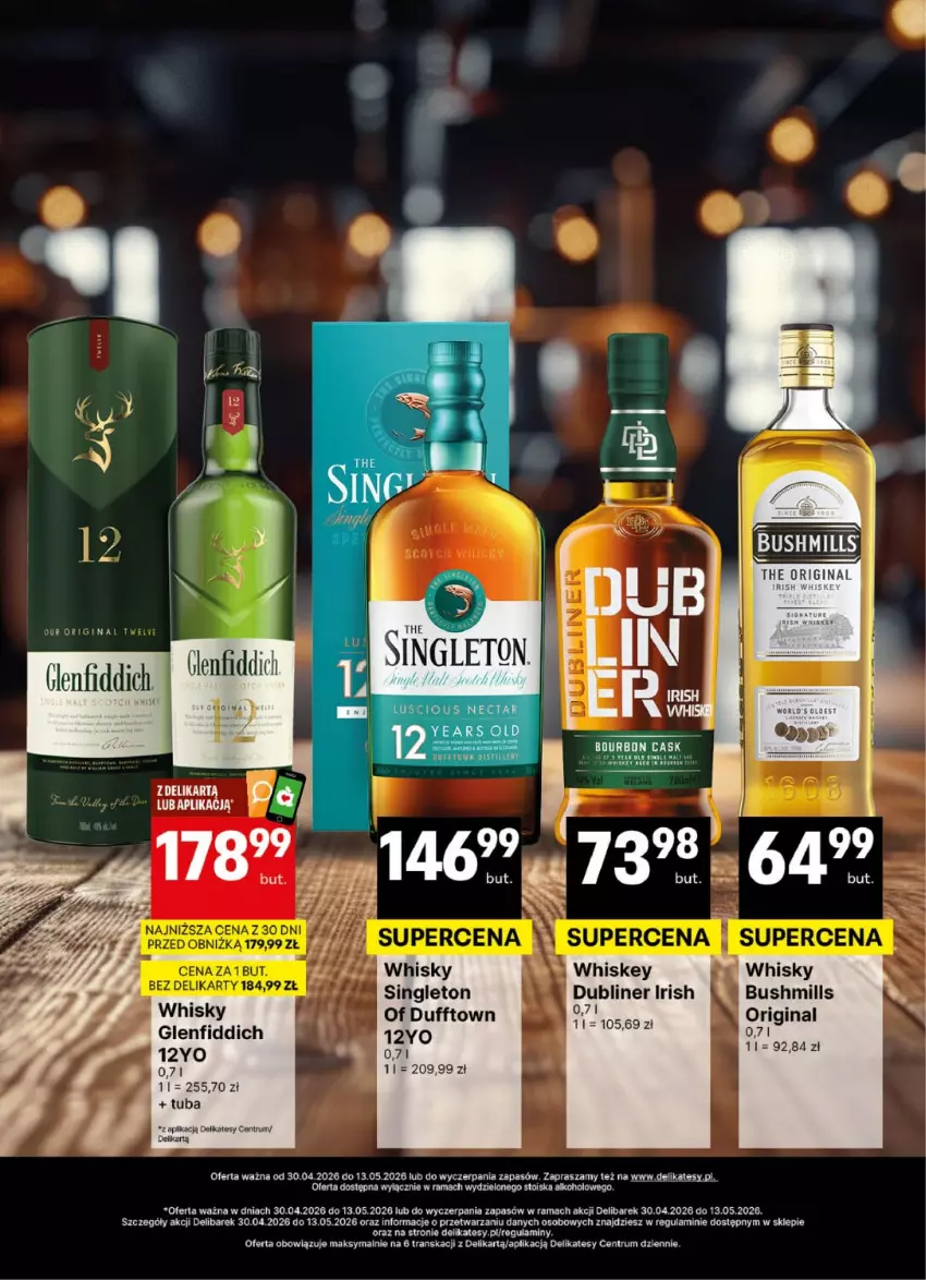 Gazetka promocyjna Delikatesy Centrum - Delibarek DC18-DC19 - ważna 30.04 do 13.05.2026 - strona 18 - produkty: Bourbon, Bushmills, Gin, Rama, Rum, Tran, Whisky