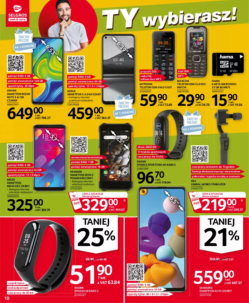 Gazetka promocyjna Selgros - Oferta przemysłowa - ważna 13.05 do 26.05.2021 - strona 10 - produkty: Amol, Halo, Hama, MyPhone, Nokia, Opaska, Pokrowiec, Por, Redmi Note, Samsung, Smartfon, Sos, Sport, Telefon