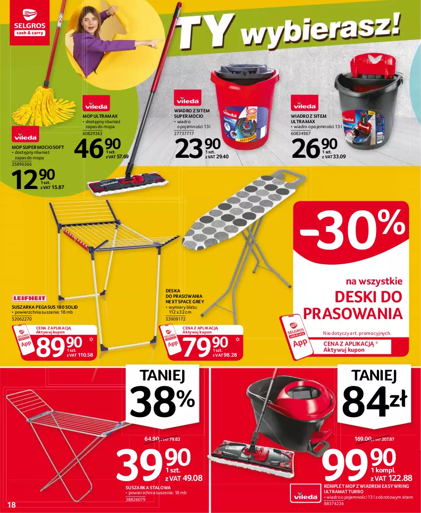 Gazetka promocyjna Selgros - Oferta przemysłowa - ważna 13.05 do 26.05.2021 - strona 18 - produkty: Asus, Deska do prasowania, Mop, Rama, Suszarka, Wiadro