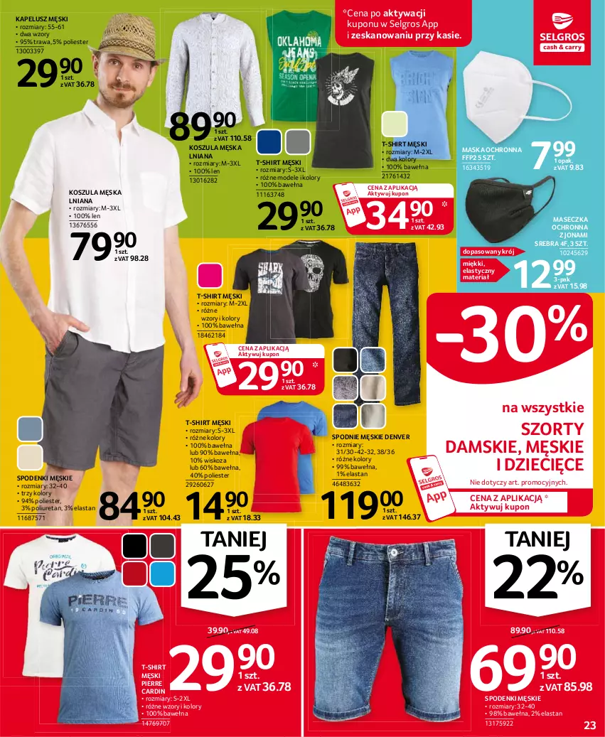 Gazetka promocyjna Selgros - Oferta przemysłowa - ważna 13.05 do 26.05.2021 - strona 23 - produkty: Dzieci, Kosz, Koszula, LG, Maska, Pierre Cardin, Spodnie, Szorty, T-shirt, Wełna