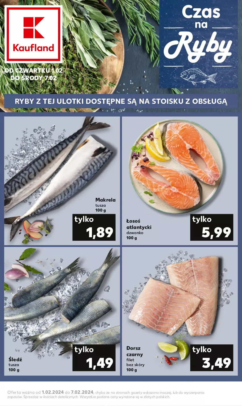 Gazetka promocyjna Kaufland - Kaufland - ważna 01.02 do 07.02.2024 - strona 1 - produkty: Dorsz, Tusz