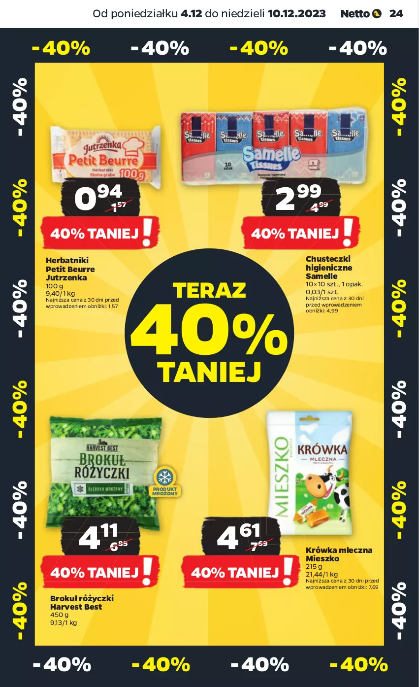 Gazetka promocyjna Netto - Artykuły spożywcze - ważna 04.12 do 10.12.2023 - strona 24 - produkty: Chusteczki, Herbatniki, Herbatniki Petit Beurre, Jutrzenka, Tera