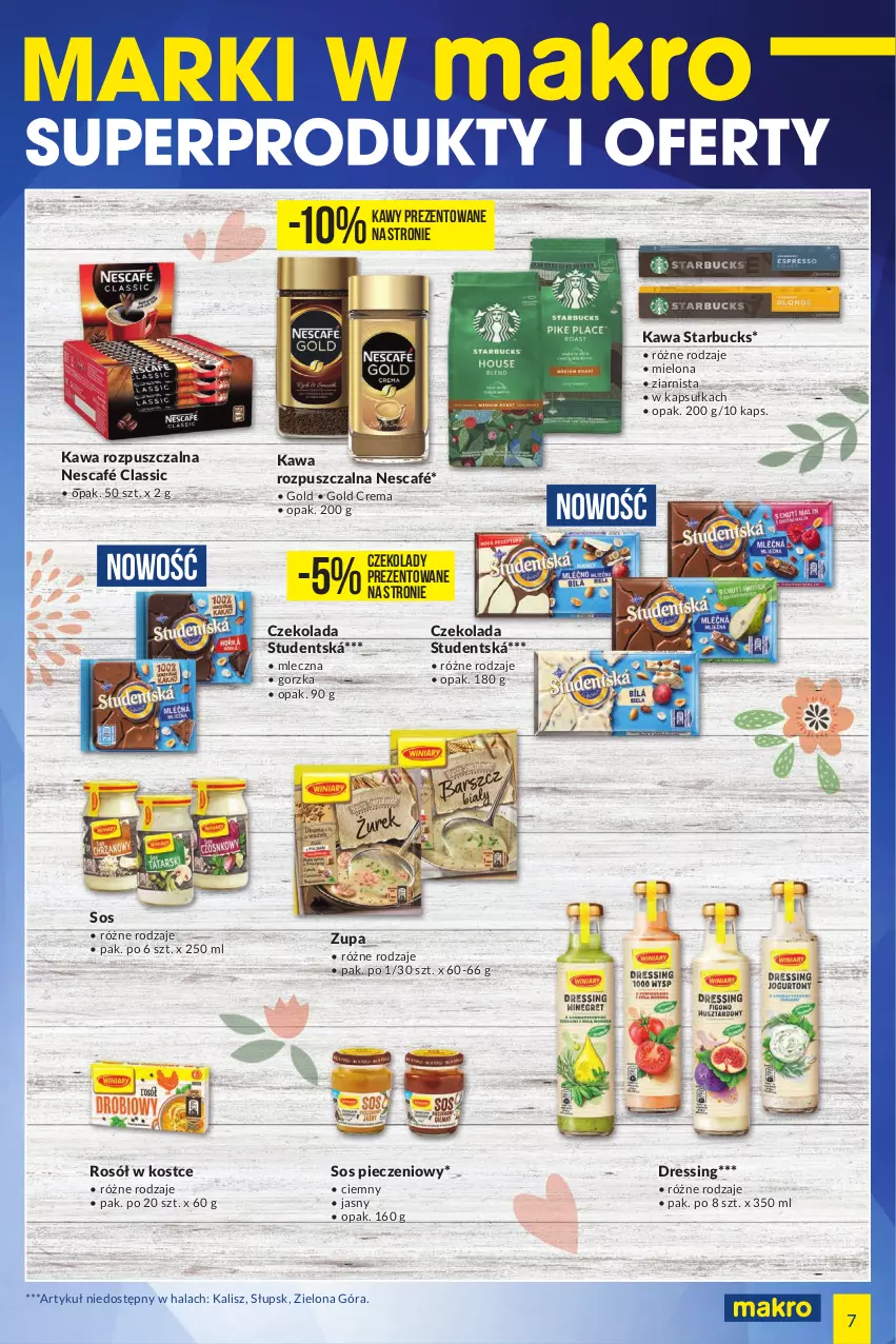 Gazetka promocyjna Makro - [Oferta specjalna] Marki w MAKRO - ważna 23.08 do 05.09.2022 - strona 7 - produkty: Czekolada, Dres, Kawa, Kawa rozpuszczalna, Nescafé, Piec, Rosół, Sos, Sos pieczeniowy, Zupa