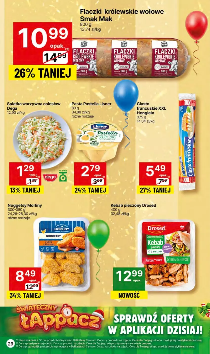 Gazetka promocyjna Delikatesy Centrum - Dyskontowe ceny w Delikatesach Centrum - ważna 27.12.2023 do 03.01.2024 - strona 29 - produkty: Dega, Kebab, Królewski, Kurczak, Lisner, Morliny, Pastella, Piec, Rum, Sałat, Sałatka, Sałatka warzywna