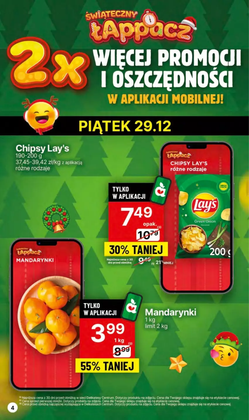 Gazetka promocyjna Delikatesy Centrum - Dyskontowe ceny w Delikatesach Centrum - ważna 27.12.2023 do 03.01.2024 - strona 4 - produkty: Chipsy, Mandarynki, Rum