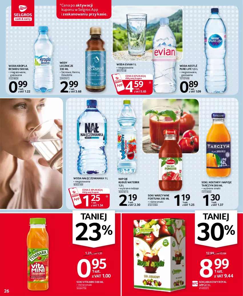 Gazetka promocyjna Selgros - Oferta spożywcza - ważna 11.03 do 24.03.2021 - strona 26 - produkty: Fortuna, Kubuś, Kubuś Waterrr, LG, Nałęczowianka, Napoje, Nektar, Nestlé, Pur, Sok, Sok jabłkowy, Woda, Znicz