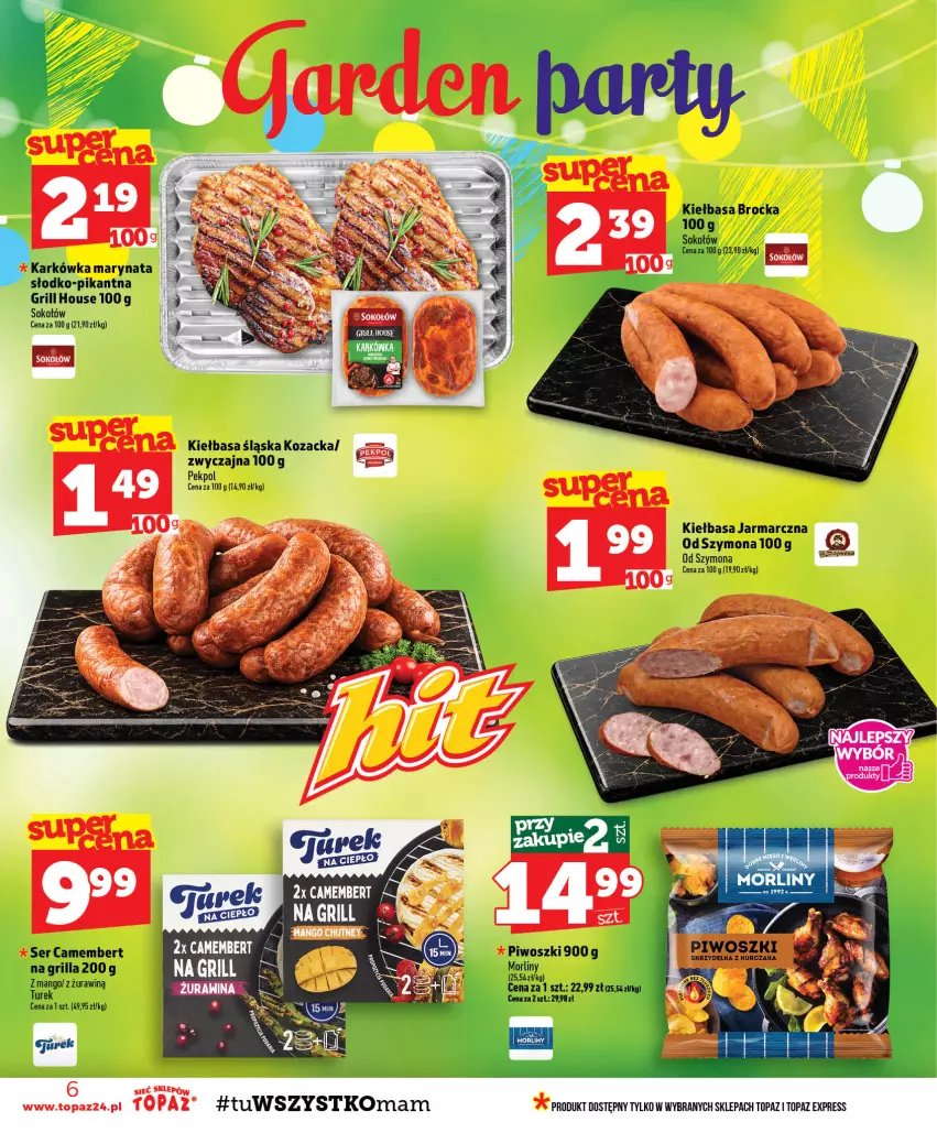 Gazetka promocyjna Topaz - Gazetka - ważna 06.08 do 12.08.2026 - strona 6 - produkty: Camembert, Grill, Top