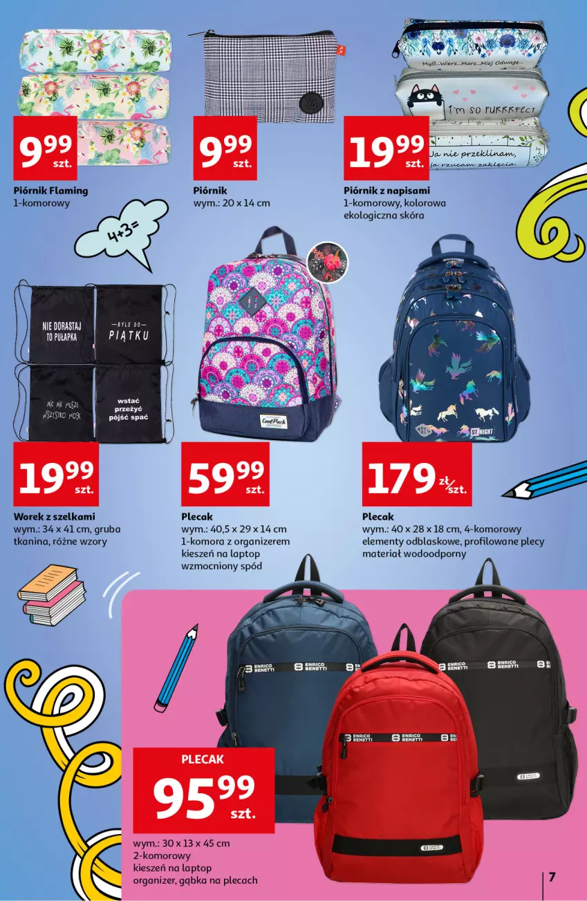 Gazetka promocyjna Auchan - Szkoła Oszczędzania Hipermarkety - ważna 04.08 do 17.08.2022 - strona 7 - produkty: Fa, Listwa, Organizer, Piórnik, Plecak, Por, Top