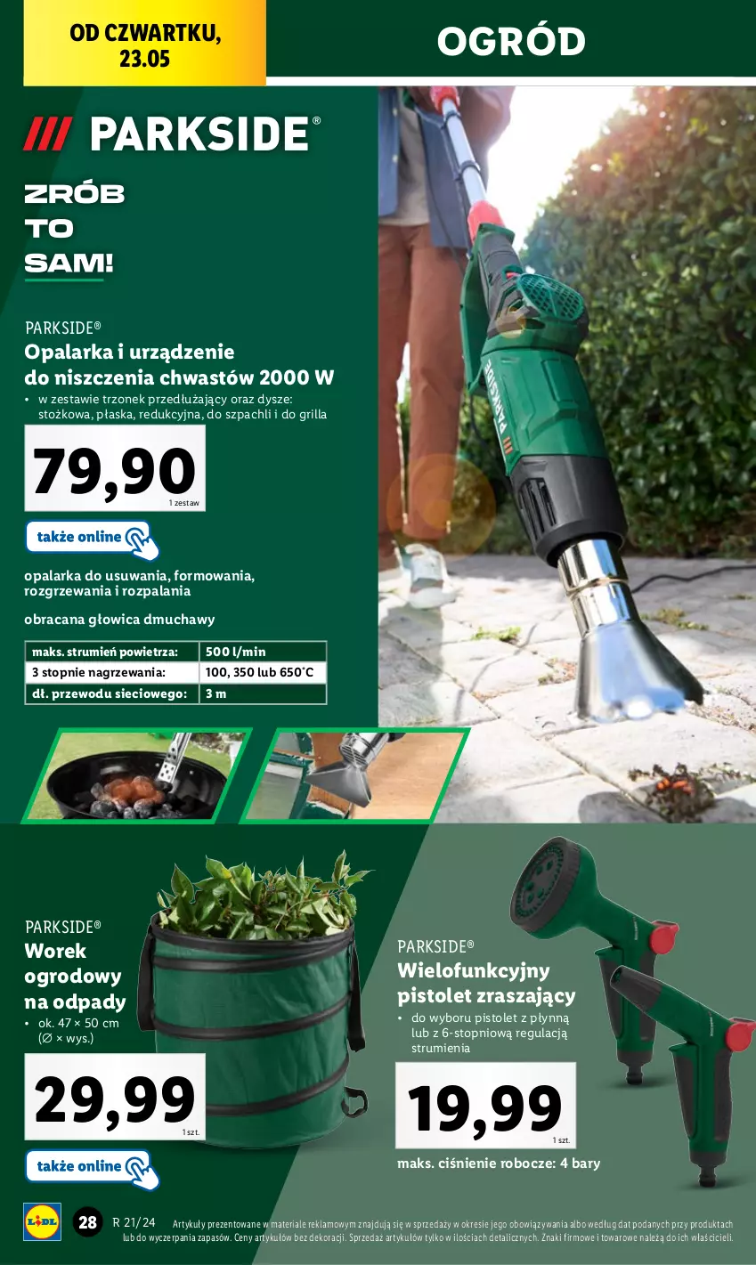 Gazetka promocyjna Lidl - GAZETKA - ważna 20.05 do 25.05.2024 - strona 32 - produkty: Acana, Grill, Ogród, Opalarka, Parkside, Pistolet, Rum, Top