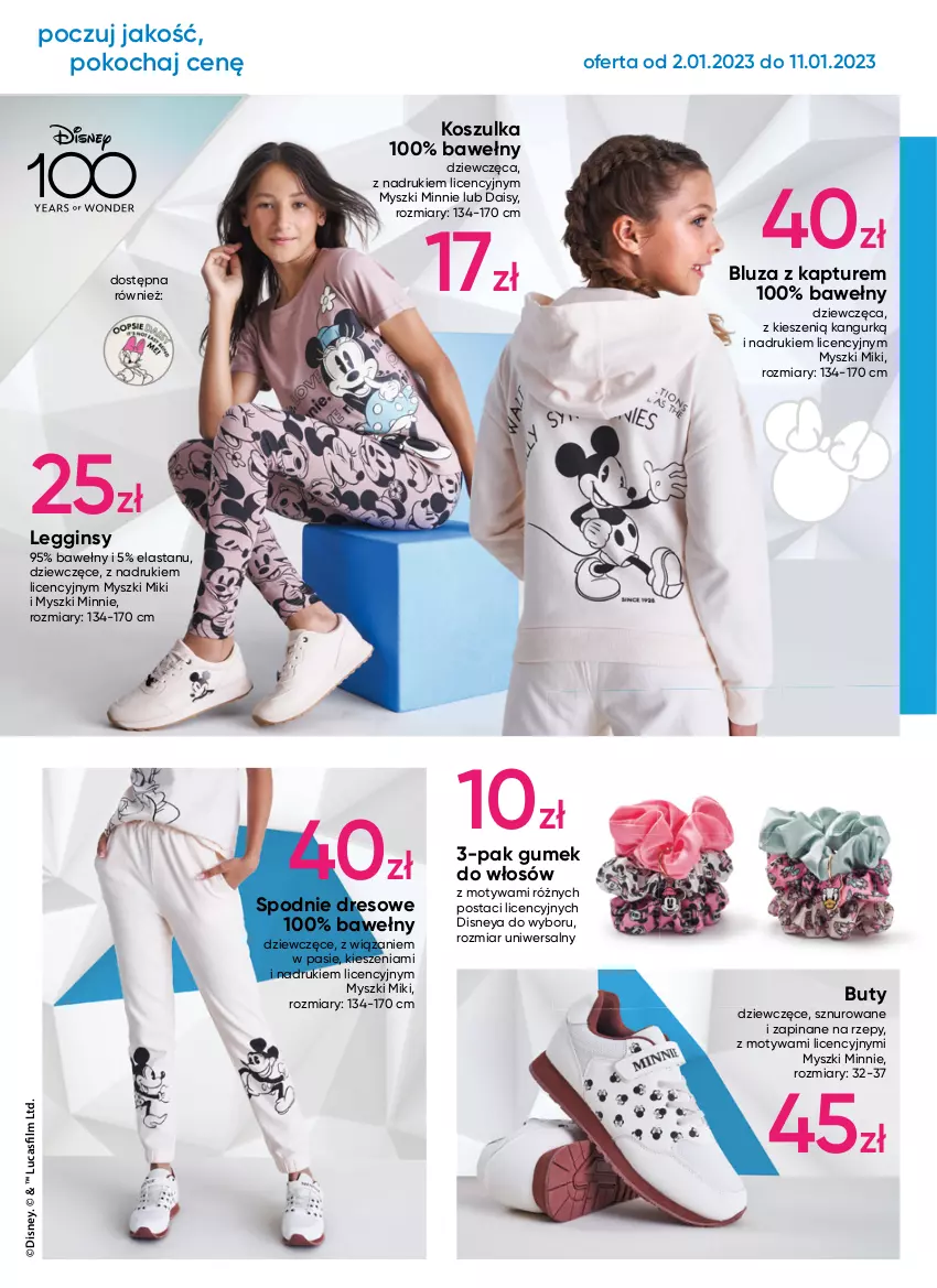 Gazetka promocyjna Pepco - Disney - ważna 02.01 do 11.01.2023 - strona 6 - produkty: Bluza, Bluza z kapturem, Buty, Disney, Dres, Gin, Koc, Kosz, Koszulka, Legginsy, Minnie, Mysz, Spodnie, Spodnie dresowe