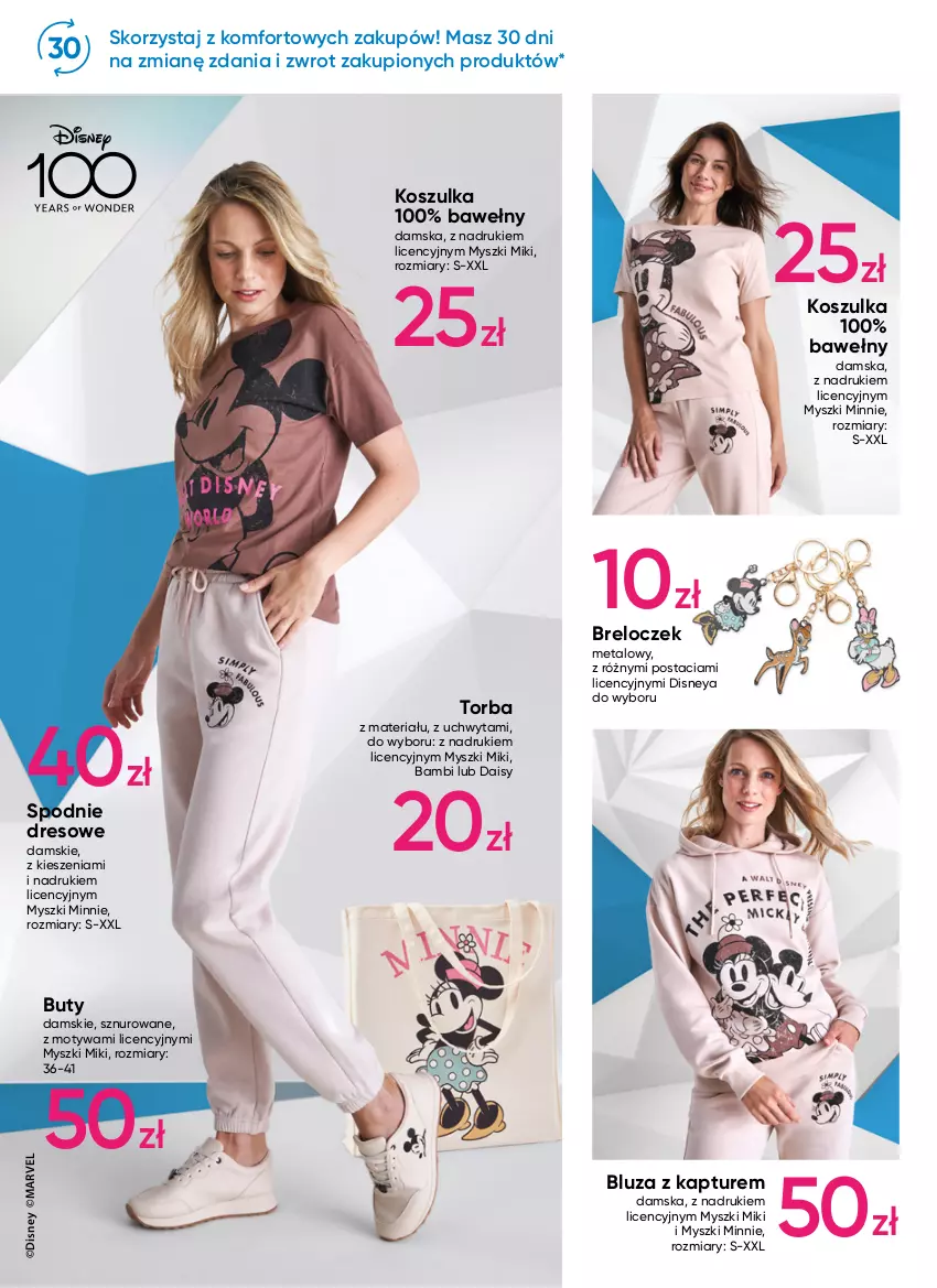 Gazetka promocyjna Pepco - Disney - ważna 02.01 do 11.01.2023 - strona 8 - produkty: Bluza, Bluza z kapturem, Breloczek, Buty, Disney, Dres, Kosz, Koszulka, Minnie, Mysz, Spodnie, Spodnie dresowe, Torba