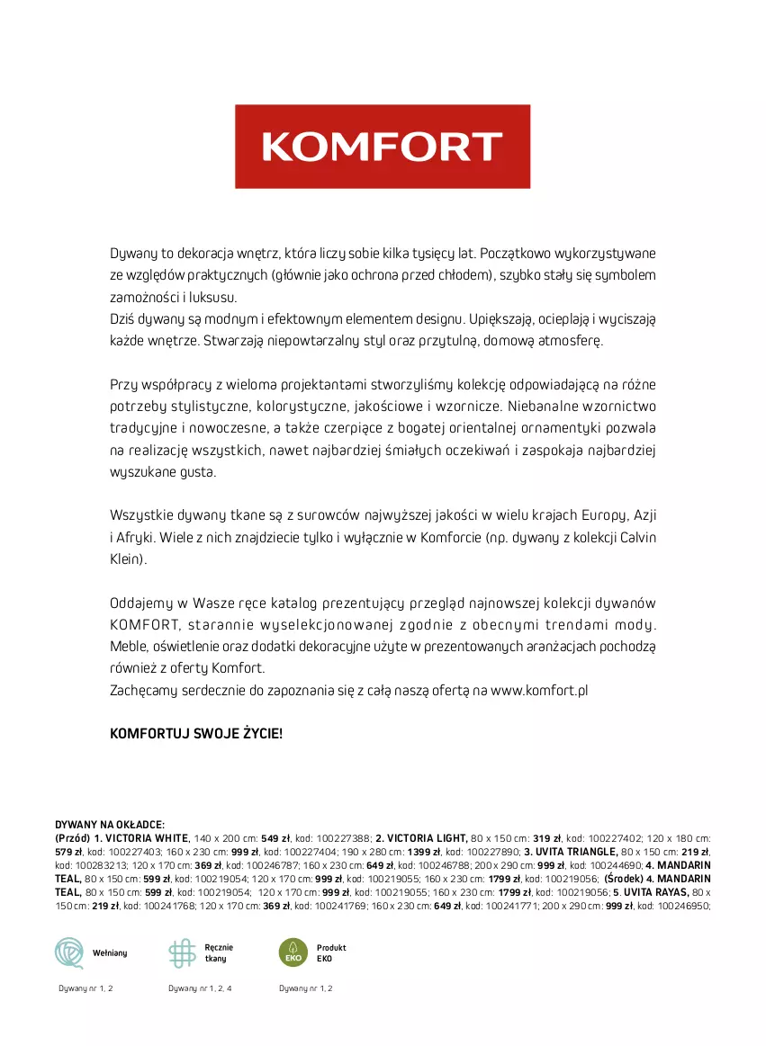 Gazetka promocyjna Komfort - Katalog dywanów - ważna 01.01 do 31.12.2022 - strona 3 - produkty: Calvin Klein, Dywan, Dzieci, Meble, Ser