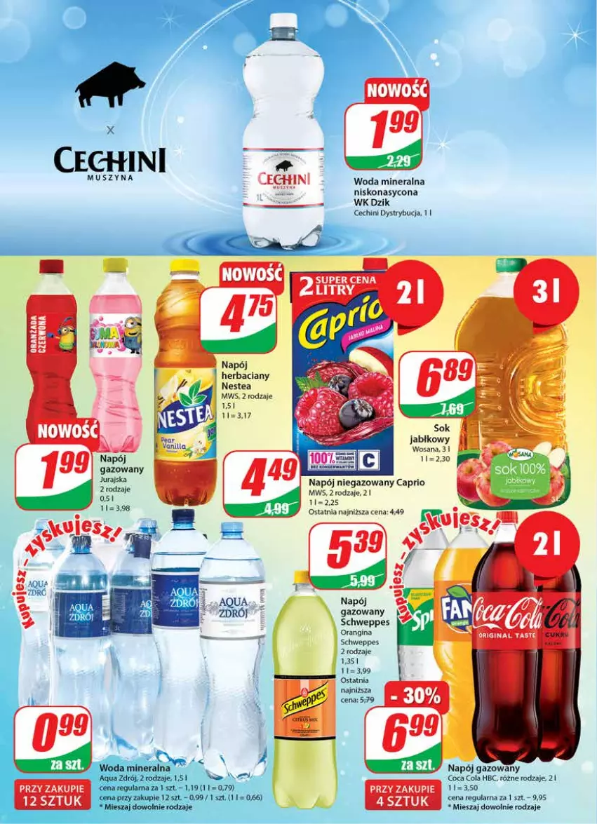 Gazetka promocyjna Dino - Gazetka 17 - ważna 26.04 do 02.05.2023 - strona 2 - produkty: Gin, Mus, Napój, Napój gazowany, Napój niegazowany, Nestea, Schweppes, Szyna, Woda, Woda mineralna, Wosana