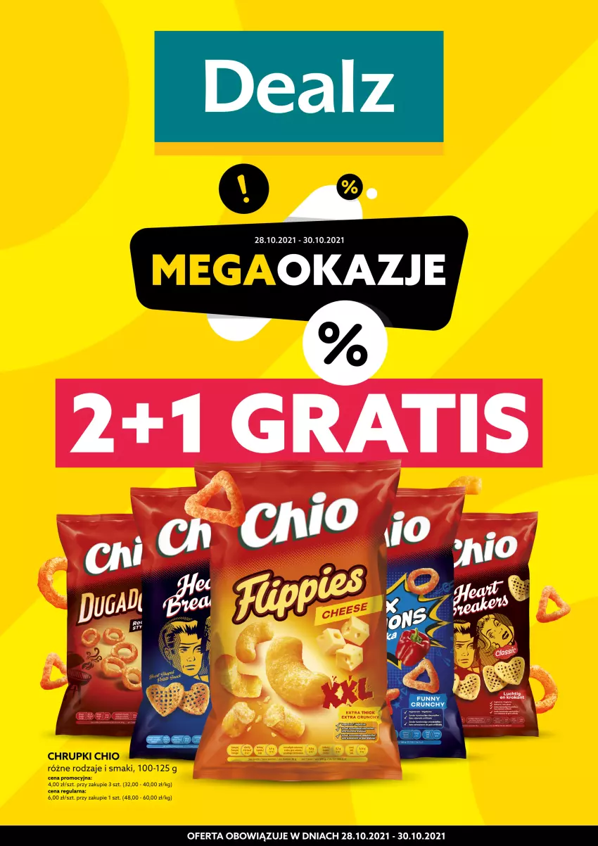 Gazetka promocyjna Dealz - MEGA OKAZJE - sprawdź
ile możesz zaoszczędzić! - ważna 28.10 do 30.10.2021 - strona 1 - produkty: Chrupki, Gra