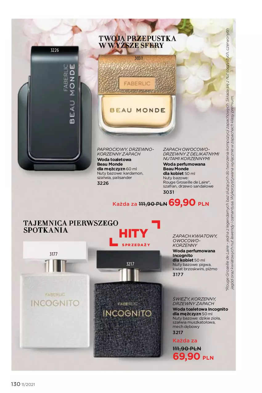 Gazetka promocyjna Faberlic - Gazetka - ważna 26.07 do 15.08.2021 - strona 130 - produkty: Mus, Nuty, Perfum, Sandał, Szafran, Woda, Woda perfumowana, Woda toaletowa