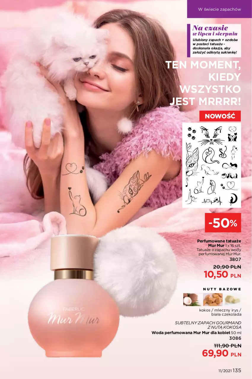 Gazetka promocyjna Faberlic - Gazetka - ważna 26.07 do 15.08.2021 - strona 135 - produkty: Czekolada, Kokos, Nuty, Ozdoba, Perfum, Woda, Woda perfumowana