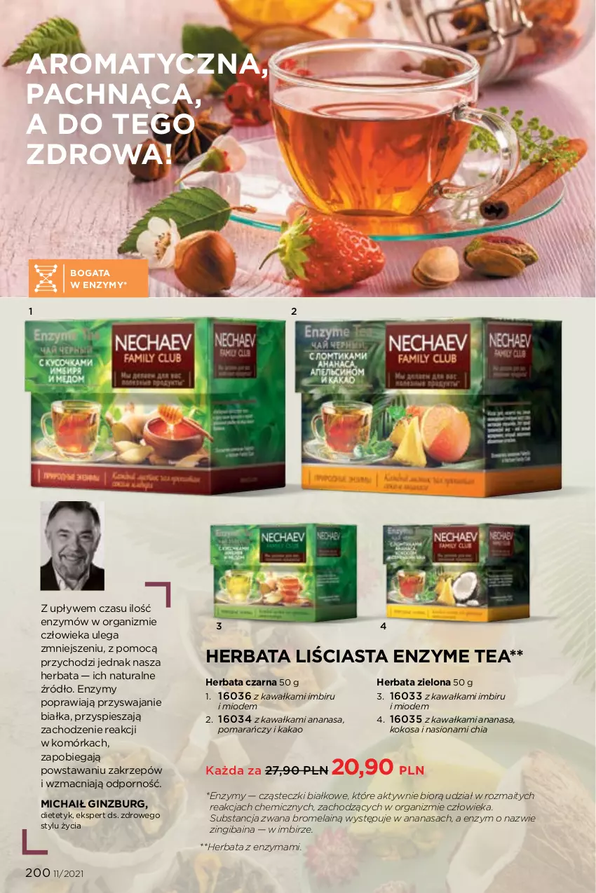 Gazetka promocyjna Faberlic - Gazetka - ważna 26.07 do 15.08.2021 - strona 200 - produkty: Ananas, Chia, Gin, Herbata, Herbata czarna, Imbir, Kakao, Kawa, Kokos, Por