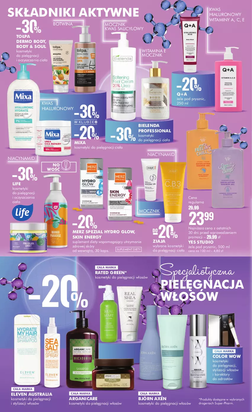 Gazetka promocyjna Super Pharm - Gazetka - ważna 19.08 do 29.08.2024 - strona 4 - produkty: Arganicare, Bielenda, Body, Kosmetyki do pielęgnacji, Merz Spezial, Mixa, Pielęgnacja włosów, Suplement diety, Tołpa, Ziaja