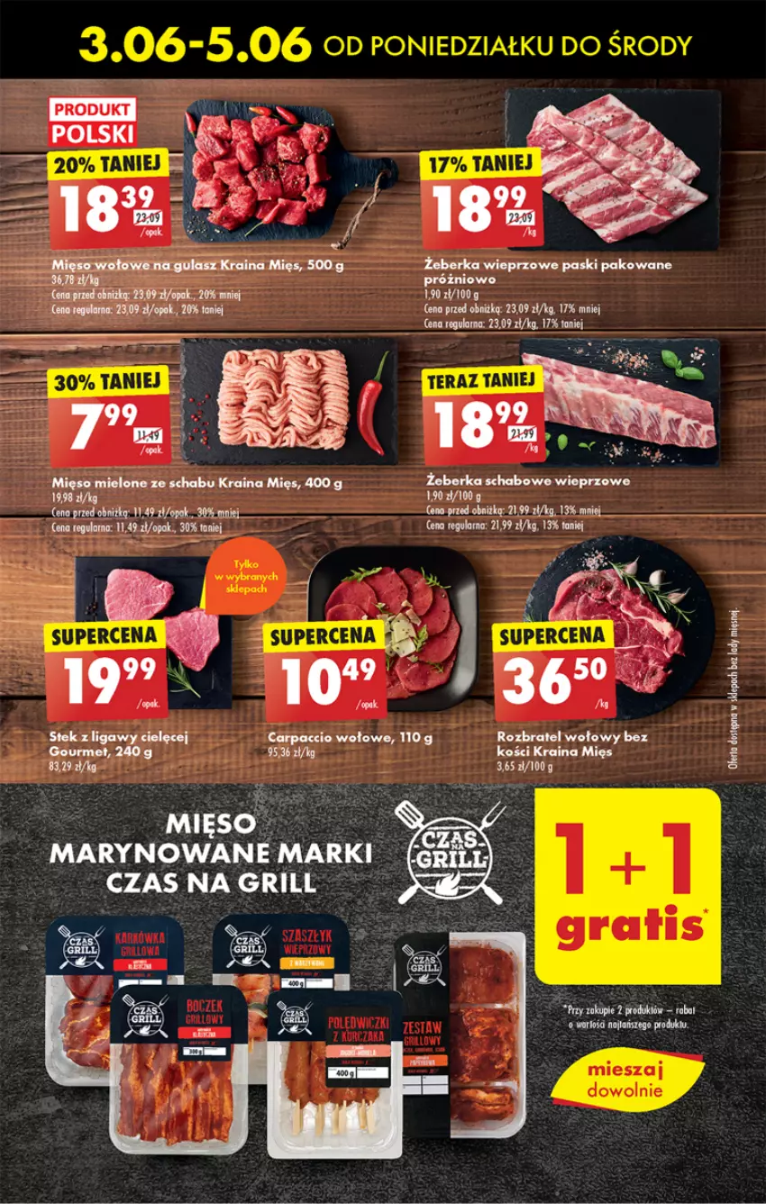 Gazetka promocyjna Biedronka - Od poniedzialku - ważna 03.06 do 08.06.2024 - strona 21 - produkty: Carpaccio, Mięso, Mięso mielone, Rozbratel wołowy