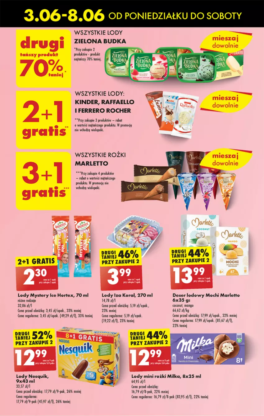 Gazetka promocyjna Biedronka - Od poniedzialku - ważna 03.06 do 08.06.2024 - strona 33 - produkty: Deser, Fa, Ferrero, Ferrero Rocher, Hortex, Kinder, Lody, Milka, Nesquik, Raffaello, Ser, Zielona Budka