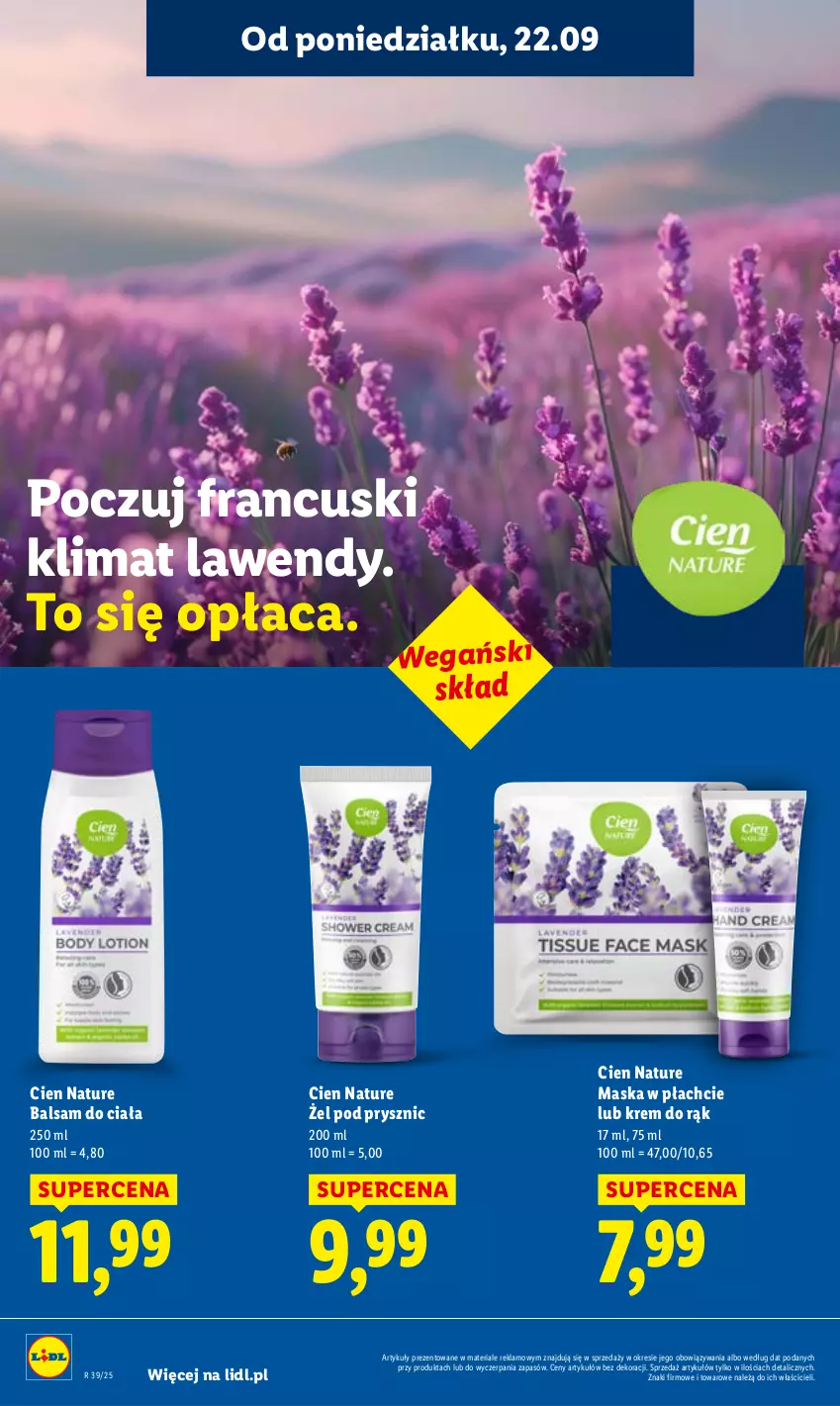 Gazetka promocyjna Lidl - GAZETKA - ważna 22.09 do 24.09.2025 - strona 60 - produkty: Balsam do ciała, Krem do rąk, Maska, Maska w płachcie