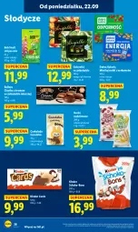 Gazetka promocyjna Lidl - GAZETKA - Gazetka - ważna od 24.09 do 24.09.2025 - strona 46 - produkty: Ciastka, Tonik, Czekolada, Galaretki, Rurki, Limonka, Baton, Gala, Mango, Kinder