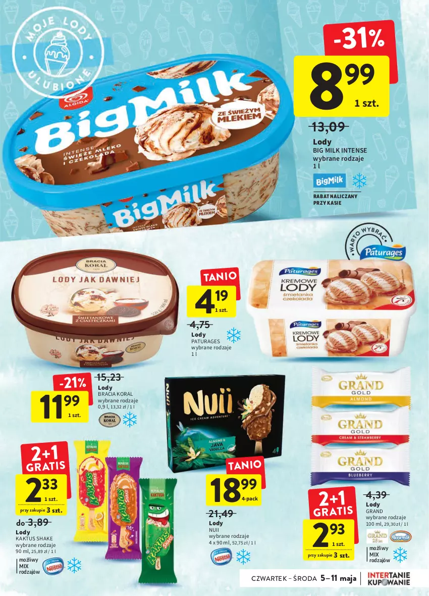 Gazetka promocyjna Intermarche - ważna 05.05 do 11.06.2022 - strona 25 - produkty: Big Milk, Gra, Kaktus, Lody