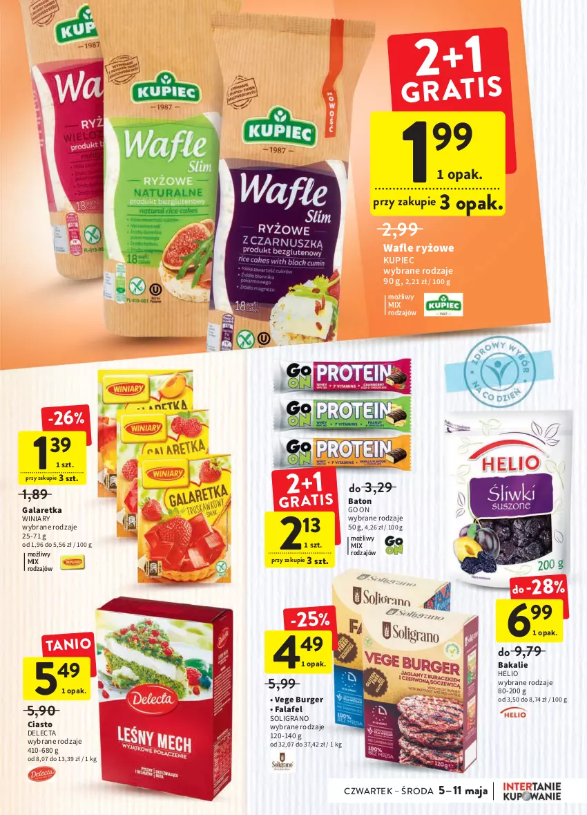 Gazetka promocyjna Intermarche - ważna 05.05 do 11.06.2022 - strona 27 - produkty: Baton, Burger, Delecta, Fa, Gala, Galaretka, Gra, Helio, Kupiec, Piec, Ryż, Soligrano, Wafle, Winiary