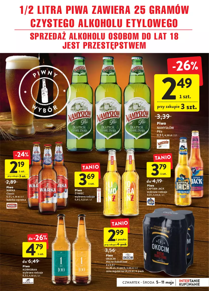 Gazetka promocyjna Intermarche - ważna 05.05 do 11.06.2022 - strona 31 - produkty: Captain Jack, Gra, Koc, Namysłów, Okocim, Piwa, Piwo, Warka