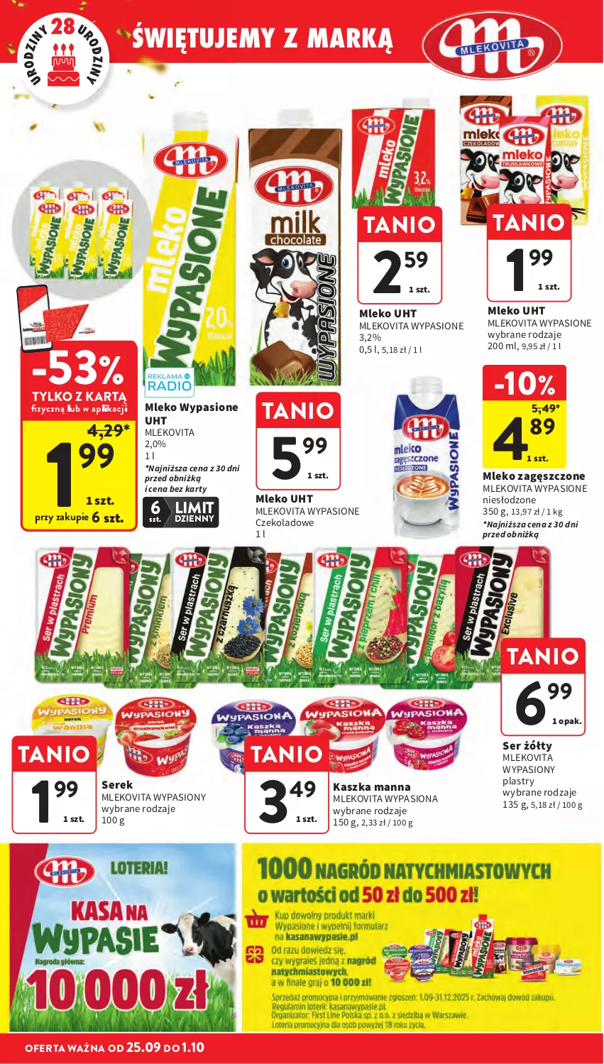 Gazetka promocyjna Intermarche - Gazetka Intermarche - ważna 25.09 do 01.10.2025 - strona 12 - produkty: Mleko, Mlekovita, Ser, Serek