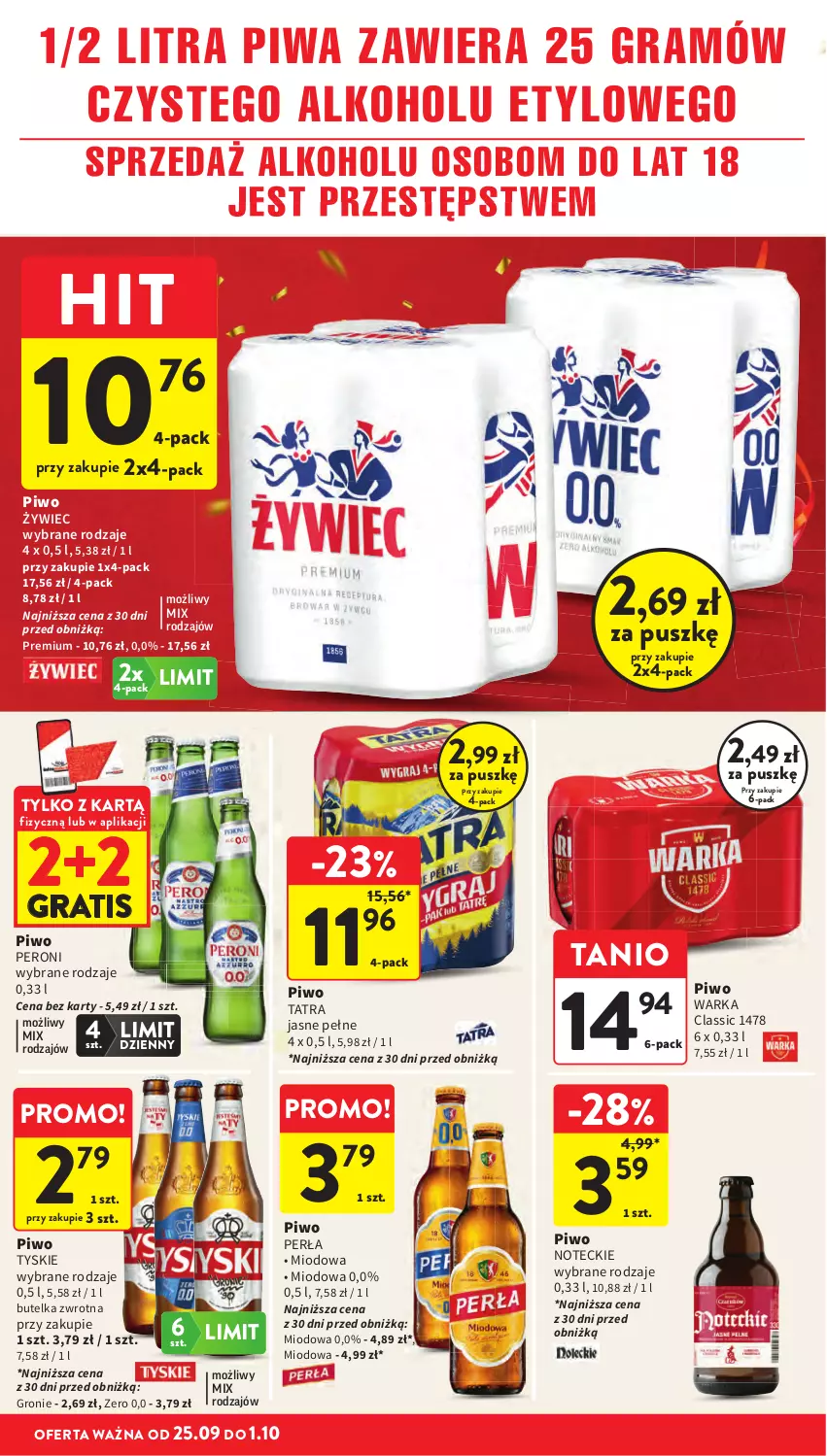Gazetka promocyjna Intermarche - Gazetka Intermarche - ważna 25.09 do 01.10.2025 - strona 36 - produkty: Gra, Perła, Piwa, Piwo, Tatra, Tyskie, Warka