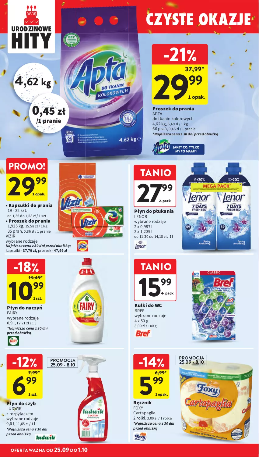 Gazetka promocyjna Intermarche - Gazetka Intermarche - ważna 25.09 do 01.10.2025 - strona 38 - produkty: Bref, Fa, Fairy, Foxy, Lenor, Ludwik, Proszek do prania, Rolki, Vizir