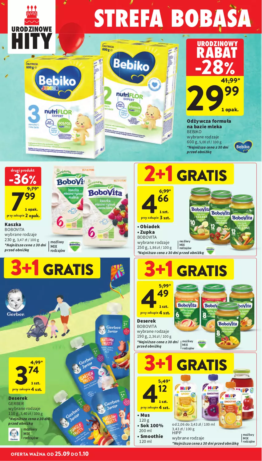 Gazetka promocyjna Intermarche - Gazetka Intermarche - ważna 25.09 do 01.10.2025 - strona 40 - produkty: Bebiko, BoboVita, Fa, Gerber, Gra, HiPP, Ser, Serek, Sok