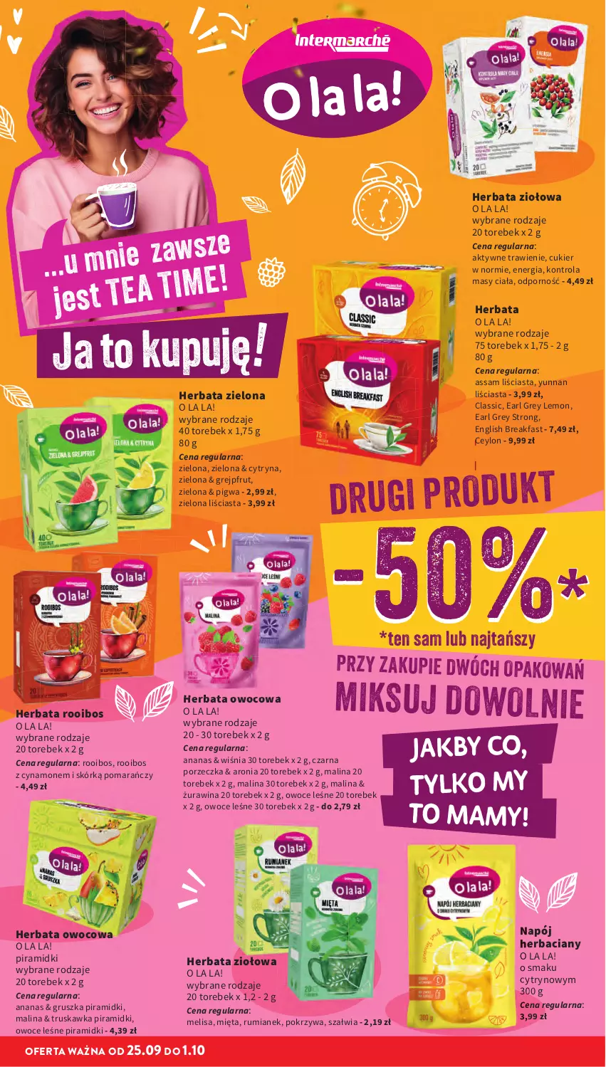Gazetka promocyjna Intermarche - Gazetka Intermarche - ważna 25.09 do 01.10.2025 - strona 42 - produkty: Ananas, Aronia, Cukier, Earl Grey, Fa, Grejpfrut, Herbata, Mięta, Napój, Owoce, Por, Rum