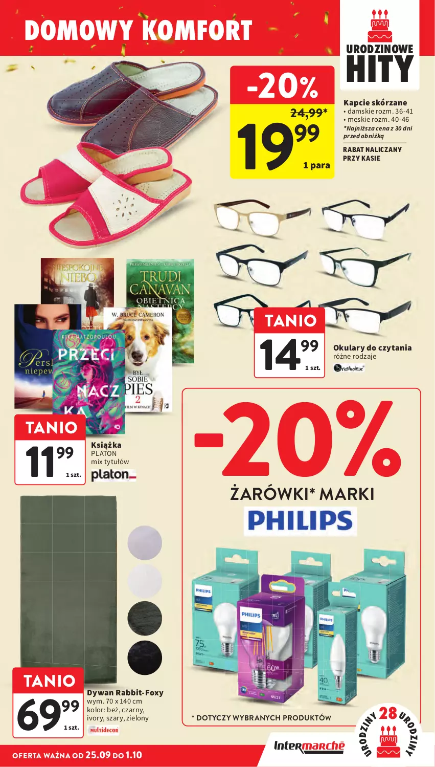 Gazetka promocyjna Intermarche - Gazetka Intermarche - ważna 25.09 do 01.10.2025 - strona 45 - produkty: Dywan, Foxy, Kapcie, Okulary do czytania