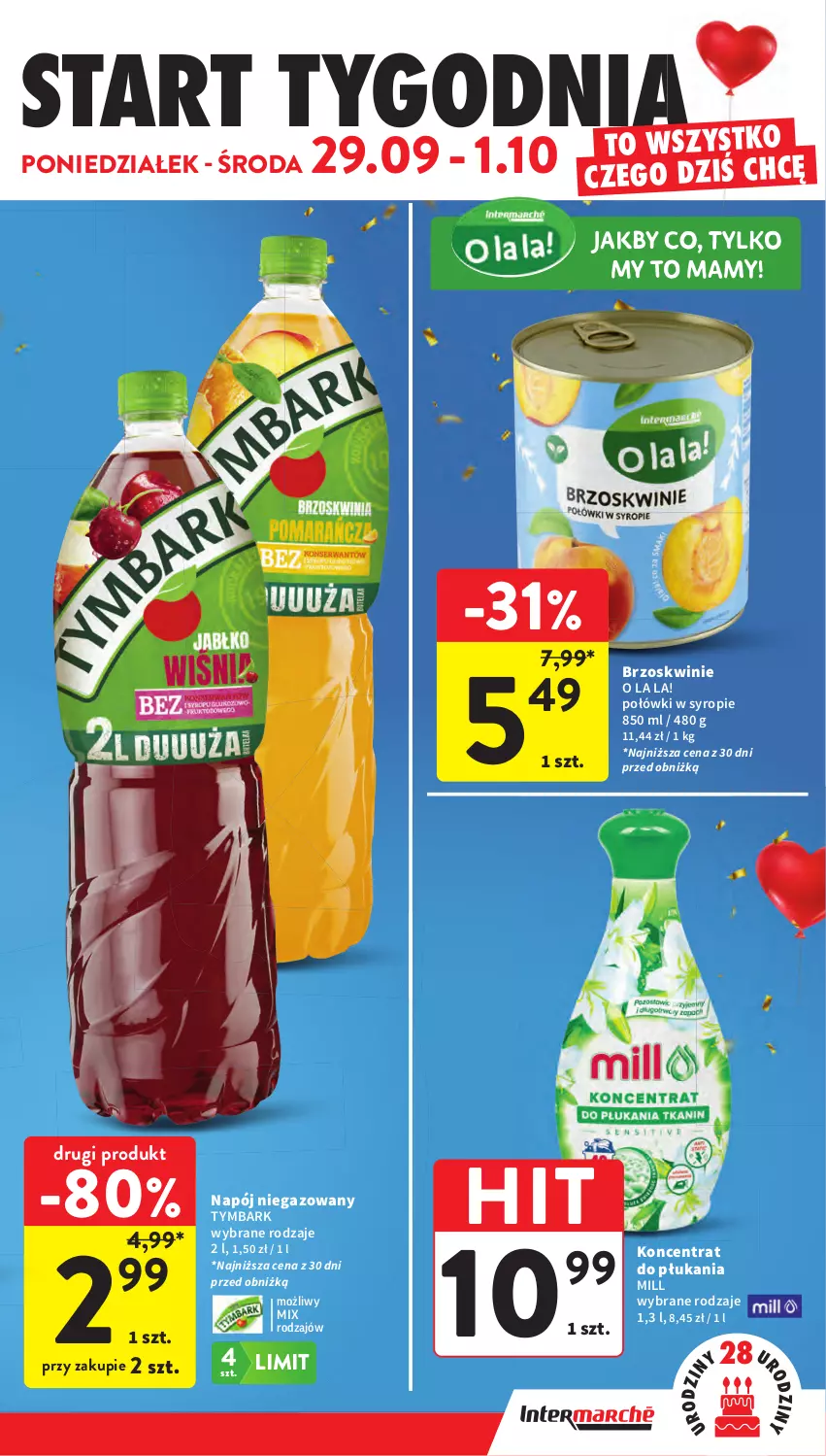 Gazetka promocyjna Intermarche - Gazetka Intermarche - ważna 25.09 do 01.10.2025 - strona 47 - produkty: Brzoskwinie, Napój, Napój niegazowany, Syrop, Tymbark
