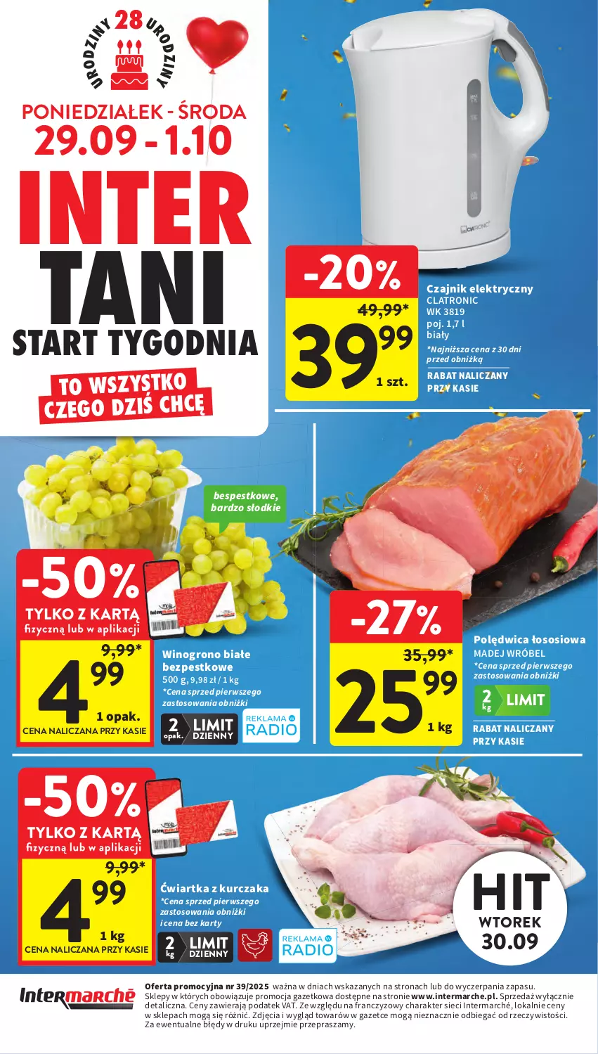 Gazetka promocyjna Intermarche - Gazetka Intermarche - ważna 25.09 do 01.10.2025 - strona 48 - produkty: Czajnik, Czajnik elektryczny, Kurczak, Madej Wróbel, Polędwica, Sos, Wino