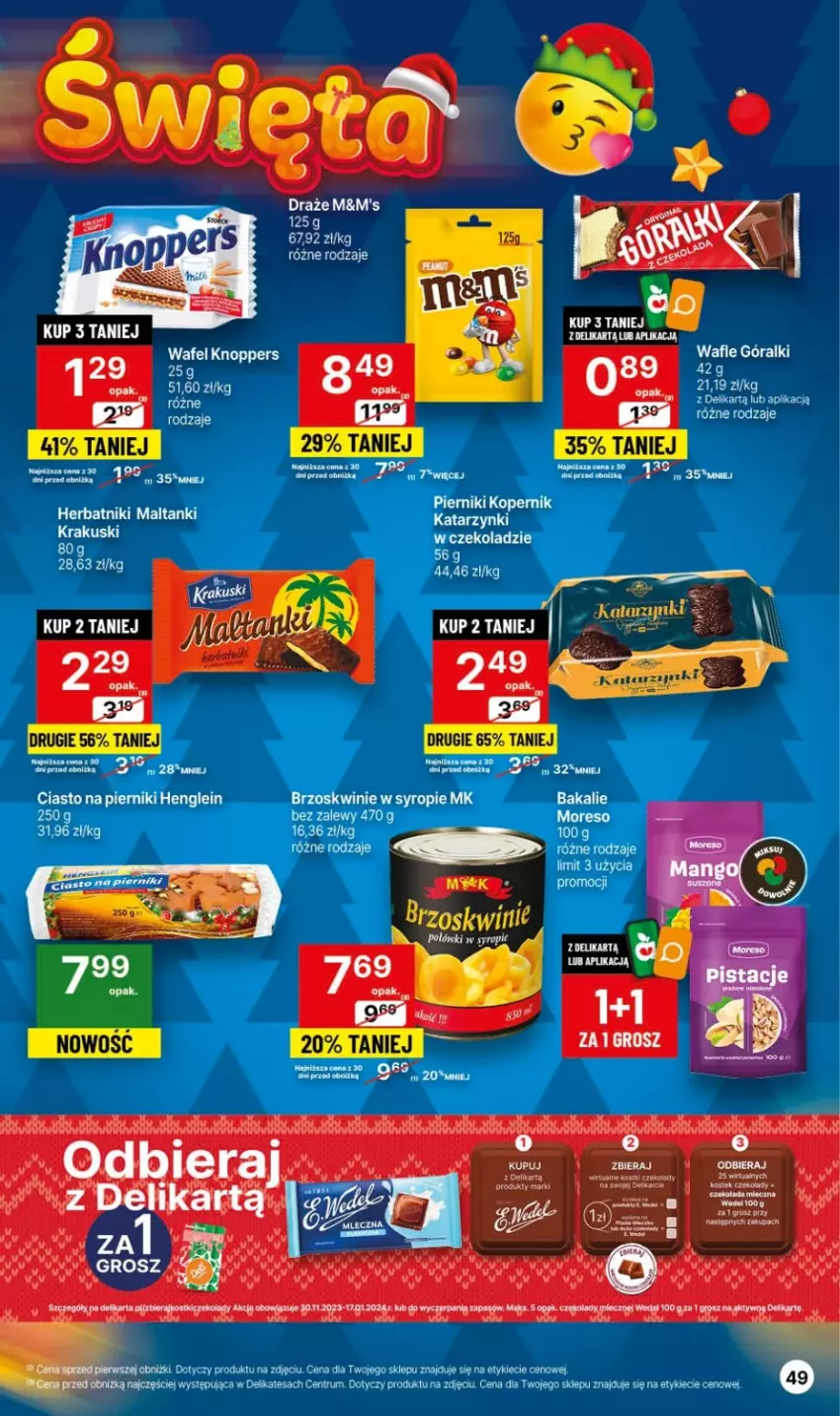 Gazetka promocyjna Delikatesy Centrum - Gazetka DC47 czw-sr - ważna 30.11 do 06.12.2023 - strona 49 - produkty: Czekolada, Góralki, Kask, Knoppers, Miecz, Rum, Stek, Wafle