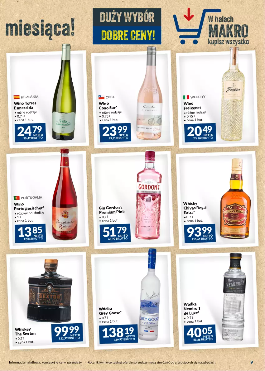 Gazetka promocyjna Makro - Najlepsze oferty - oferta z alkoholem - ważna 30.05 do 26.06.2023 - strona 9 - produkty: Gin, Por, Whiskey, Whisky, Wino, Wódka