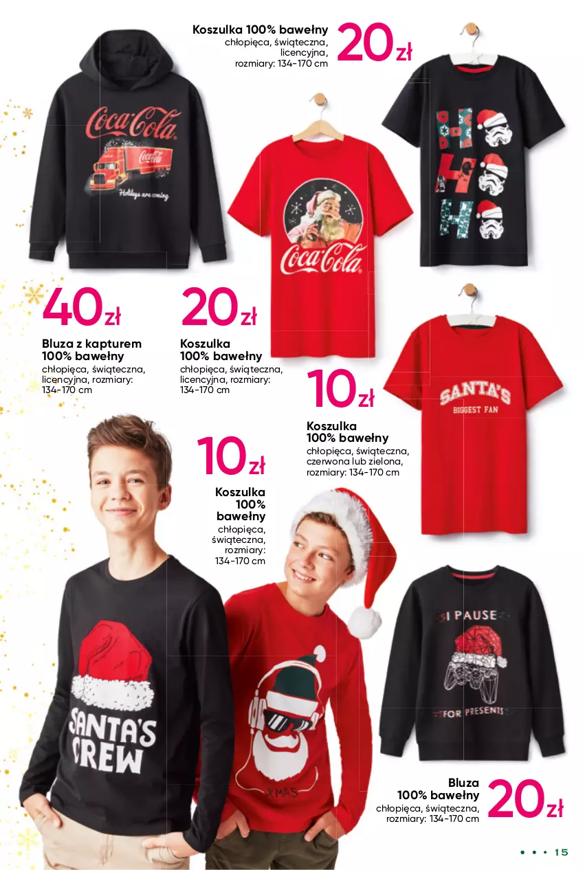 Gazetka promocyjna Pepco - Katalog świąteczny - ważna 04.11 do 24.12.2021 - strona 15 - produkty: Bluza, Bluza z kapturem, Kosz, Koszulka