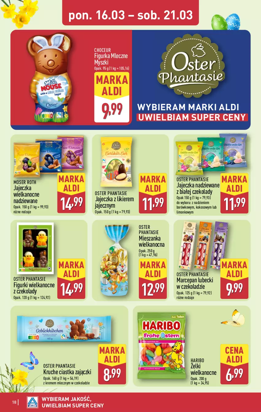 Gazetka promocyjna Aldi - Pełna oferta - ważna 16.03 do 21.03.2026 - strona 18 - produkty: Ciastka, Haribo, Kokos, Likier, Moser Roth, Mysz, Ser