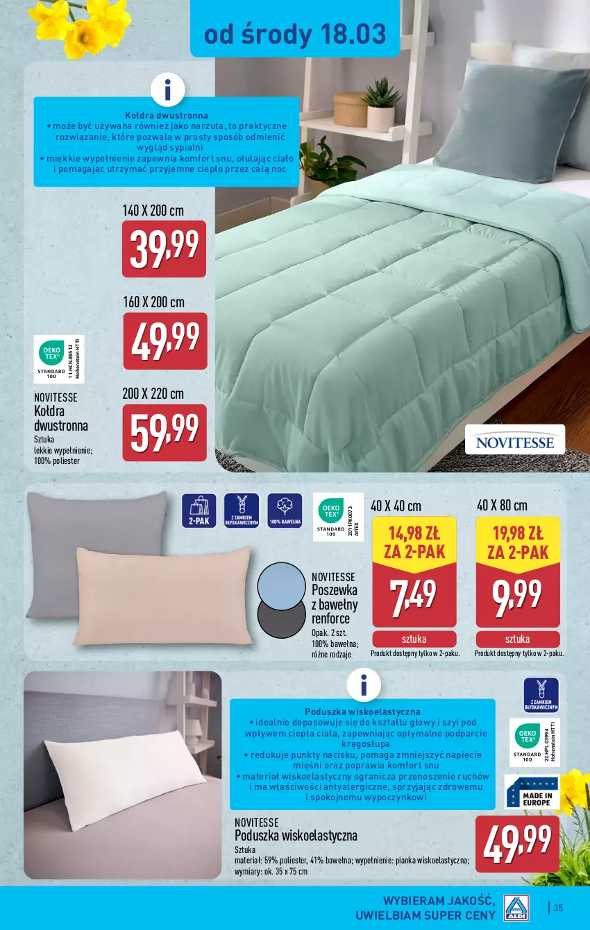 Gazetka promocyjna Aldi - Pełna oferta - ważna 16.03 do 21.03.2026 - strona 35 - produkty: Gra, HP, Kołdra, Narzuta, Poduszka, Poszewka, Wełna
