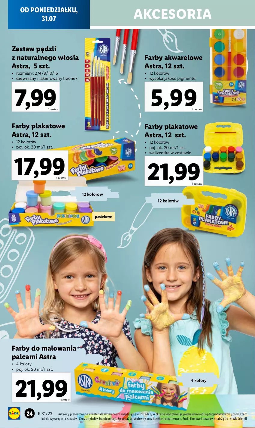 Gazetka promocyjna Lidl - KATALOG GOTOWI DO SZKOŁY - ważna 31.07 do 03.09.2023 - strona 24 - produkty: Fa, Lakier, Sok, Zestaw pędzli