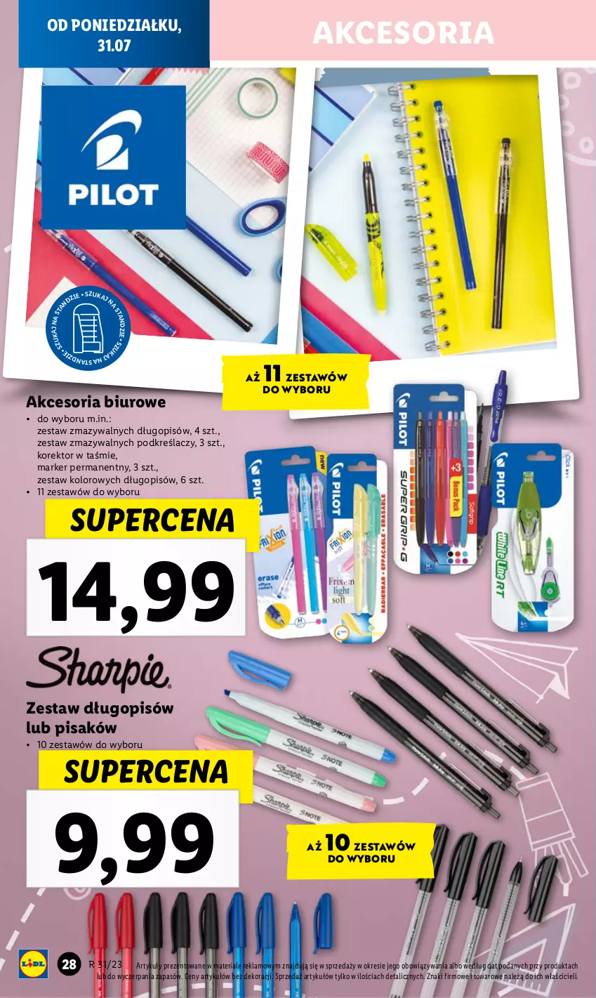 Gazetka promocyjna Lidl - KATALOG GOTOWI DO SZKOŁY - ważna 31.07 do 03.09.2023 - strona 28 - produkty: Biuro, Długopis, Marker