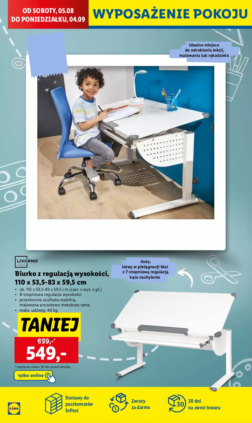 Gazetka promocyjna Lidl - KATALOG GOTOWI DO SZKOŁY - ważna 31.07 do 03.09.2023 - strona 36 - produkty: Biurko, Dźwig, Rama, Sok, Top