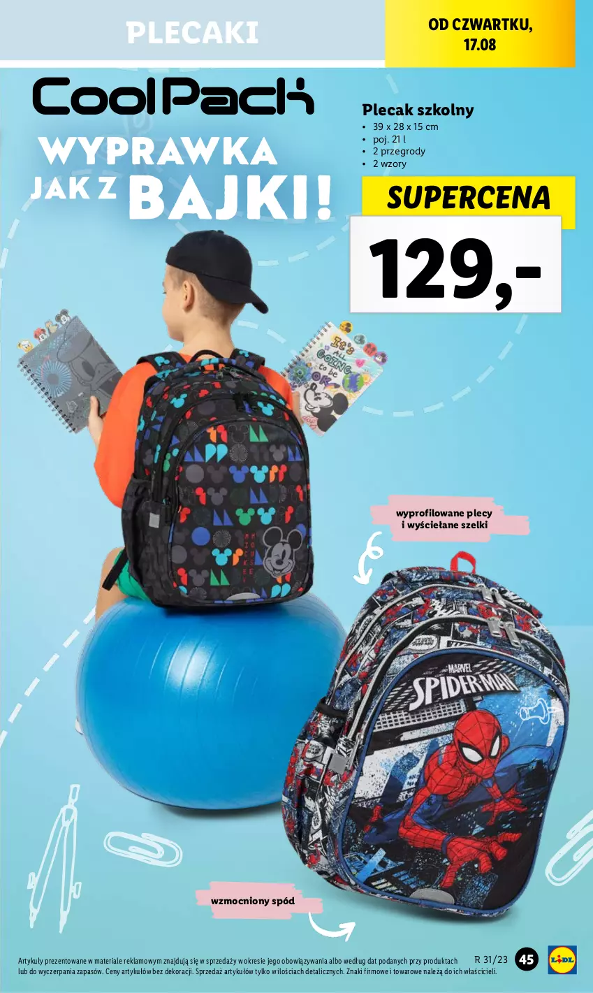 Gazetka promocyjna Lidl - KATALOG GOTOWI DO SZKOŁY - ważna 31.07 do 03.09.2023 - strona 67 - produkty: Plecak