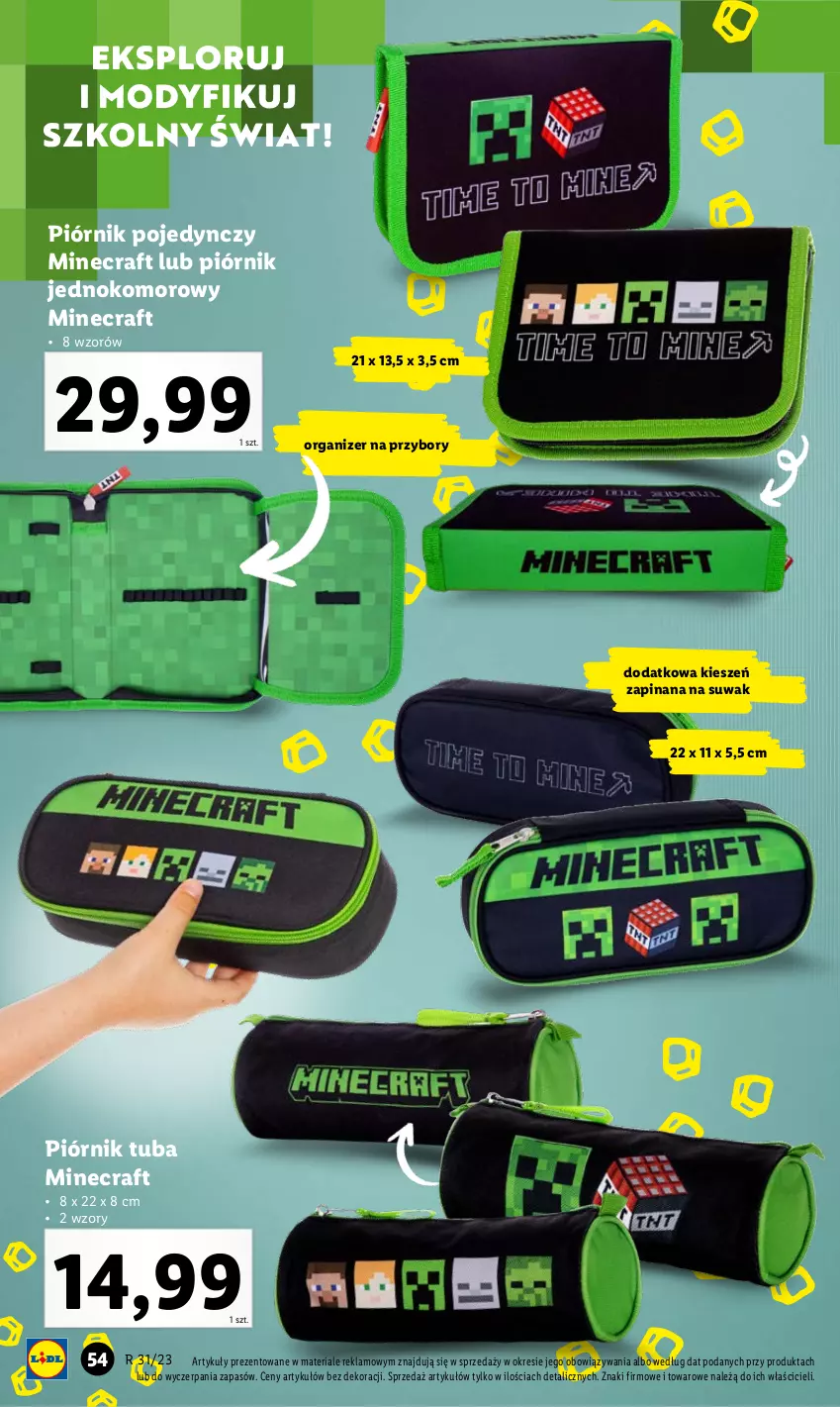 Gazetka promocyjna Lidl - KATALOG GOTOWI DO SZKOŁY - ważna 31.07 do 03.09.2023 - strona 76 - produkty: Minecraft, Organizer, Piórnik