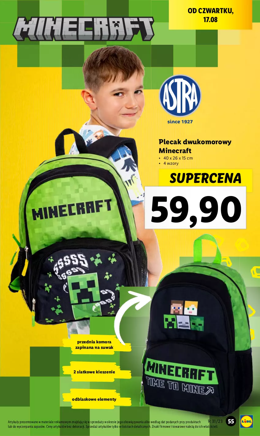 Gazetka promocyjna Lidl - KATALOG GOTOWI DO SZKOŁY - ważna 31.07 do 03.09.2023 - strona 77 - produkty: Minecraft, Plecak