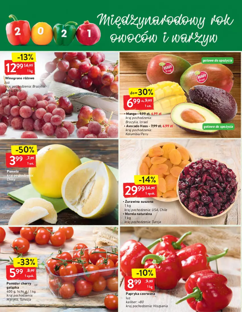 Gazetka promocyjna Intermarche - Dzień babci i dziadka - ważna 19.01 do 25.01.2021 - strona 12 - produkty: Avocado, Mango, Morela, Papryka, Papryka czerwona, Pomelo, Wino